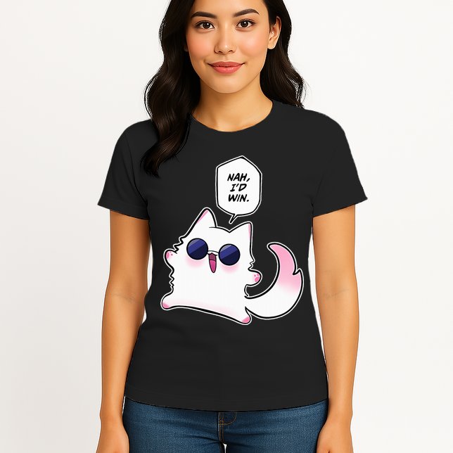 Nah ID Win Gojo Cat Meme Womens T-Shirt