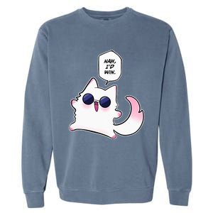 Nah ID Win Gojo Cat Meme Garment-Dyed Sweatshirt