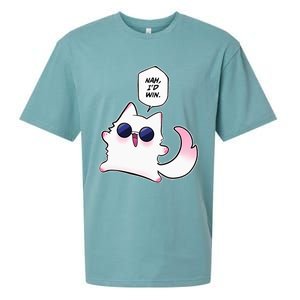 Nah ID Win Gojo Cat Meme Sueded Cloud Jersey T-Shirt