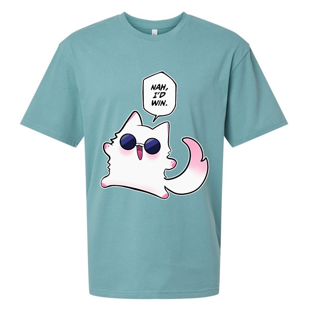 Nah ID Win Gojo Cat Meme Sueded Cloud Jersey T-Shirt