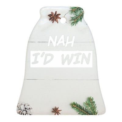 Nah ID Win Ceramic Bell Ornament