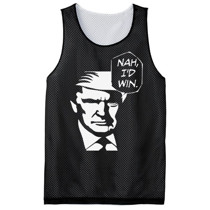 Nah ID Win Funny Trump 2024 Republican Usa Memes Gift Mesh Reversible Basketball Jersey Tank