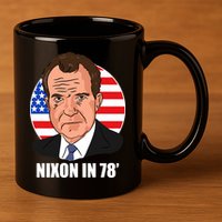 Nixon In 78' President USA Flag 11oz C Handle Ceramic Mug