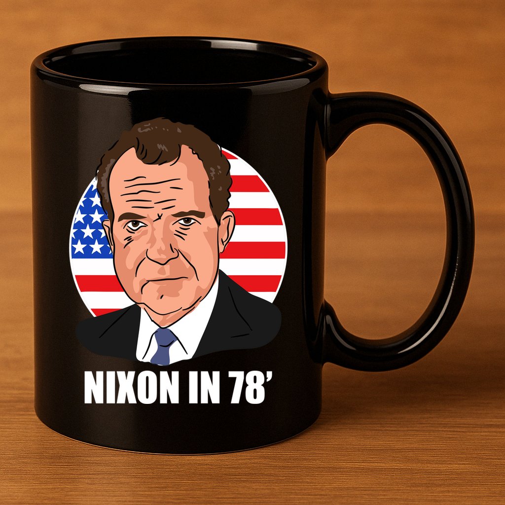 Nixon In 78' President USA Flag 11oz C Handle Ceramic Mug