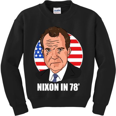 Nixon In 78' President USA Flag Kids Sweatshirt