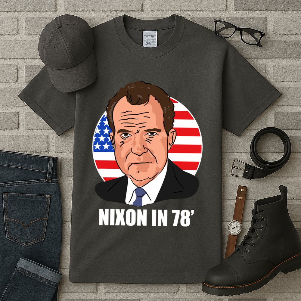 Nixon In 78' President USA Flag Tall T-Shirt