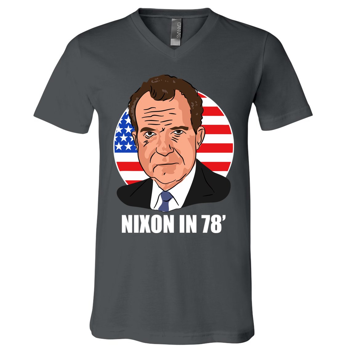 Nixon In 78' President USA Flag V-Neck T-Shirt