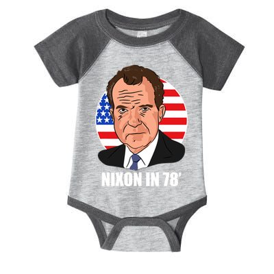 Nixon In 78' President USA Flag Infant Baby Jersey Bodysuit