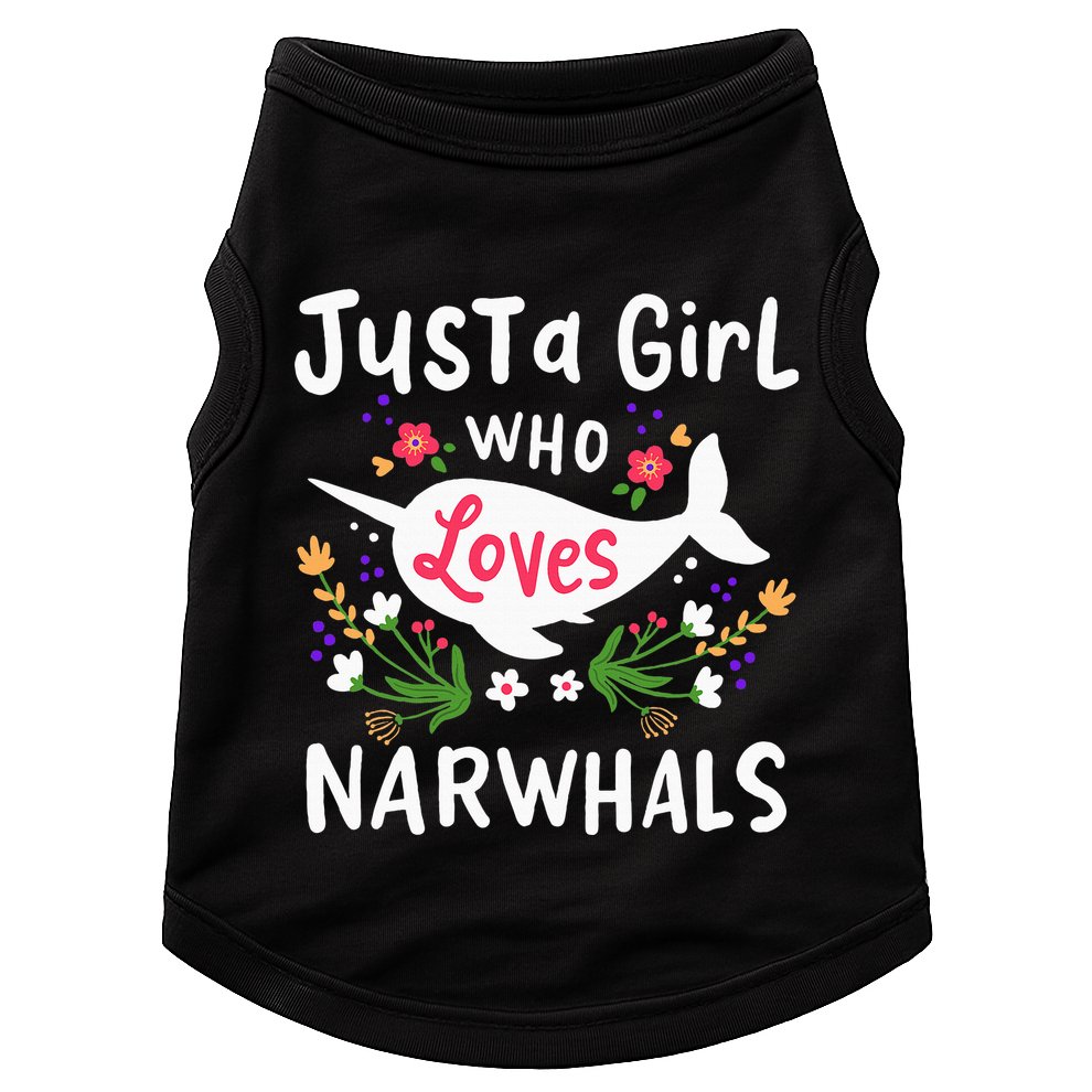 Narwhal Just A Girl Who Loves Narwhals Cute Gift Doggie Tank