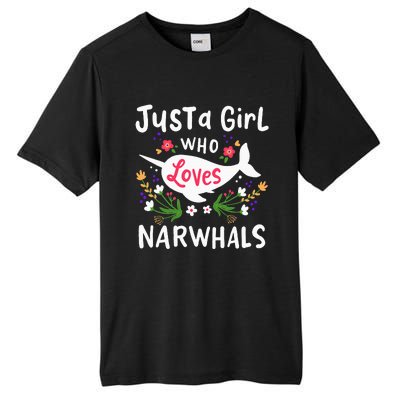 Narwhal Just A Girl Who Loves Narwhals Cute Gift Tall Fusion ChromaSoft Performance T-Shirt