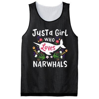 Narwhal Just A Girl Who Loves Narwhals Cute Gift Mesh Reversible Basketball Jersey Tank