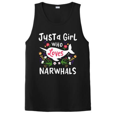 Narwhal Just A Girl Who Loves Narwhals Cute Gift PosiCharge Competitor Tank