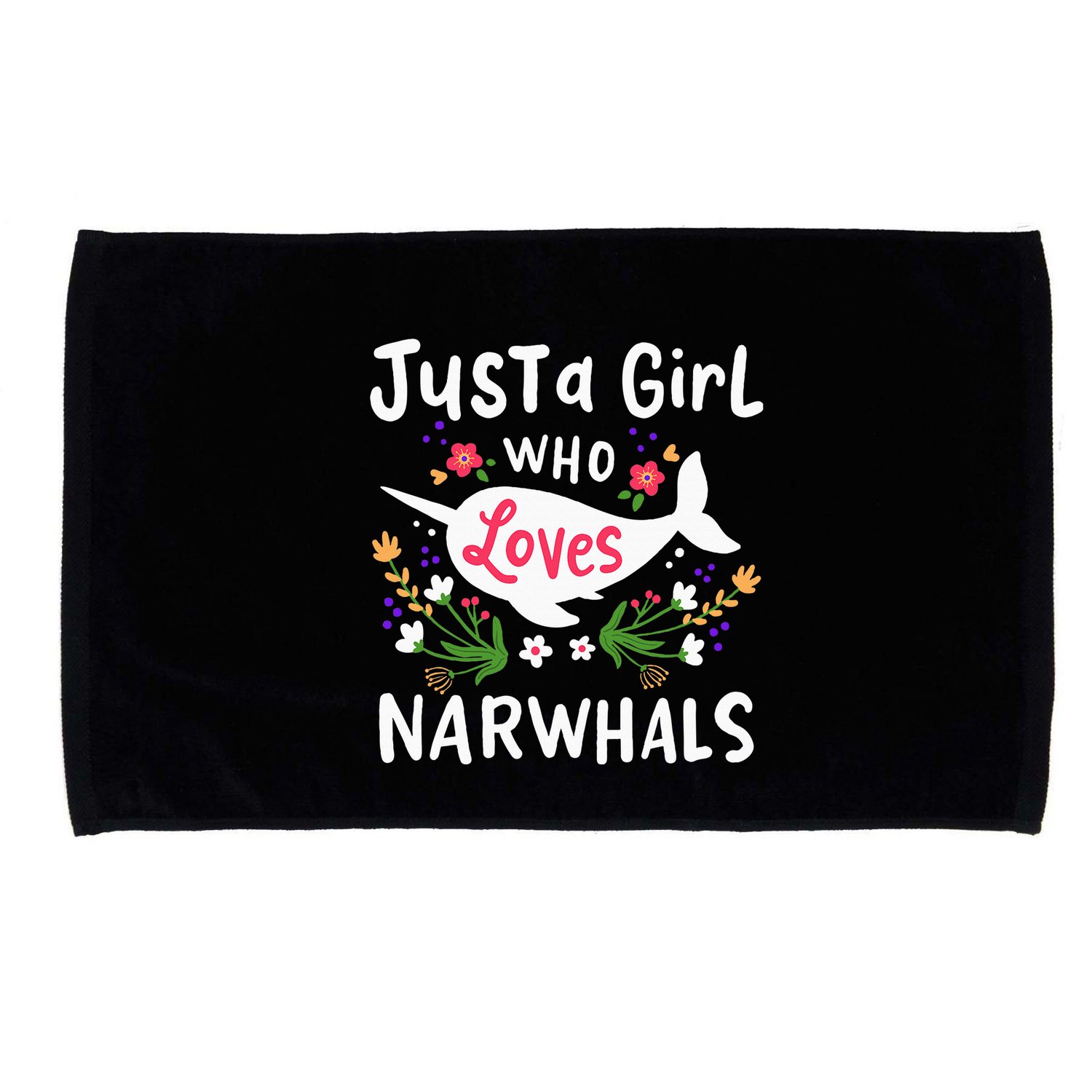 Narwhal Just A Girl Who Loves Narwhals Cute Gift Microfiber Hand Towel