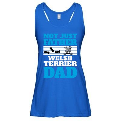 Not Just A Father Welsh Terrier Dad Fun Dog Owner Design Meaningful Gift Ladies Essential Flowy Tank