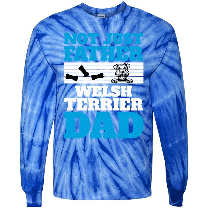 Not Just A Father Welsh Terrier Dad Fun Dog Owner Design Meaningful Gift Tie-Dye Long Sleeve Shirt