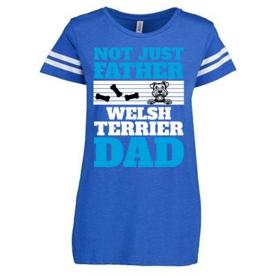 Not Just A Father Welsh Terrier Dad Fun Dog Owner Design Meaningful Gift Enza Ladies Jersey Football T-Shirt