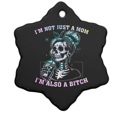 Not Just A Mom Also A Badass Skull Tie Dye Ceramic Star Ornament