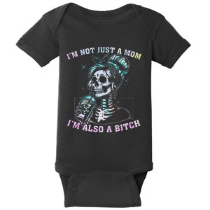 Not Just A Mom Also A Badass Skull Tie Dye Baby Bodysuit