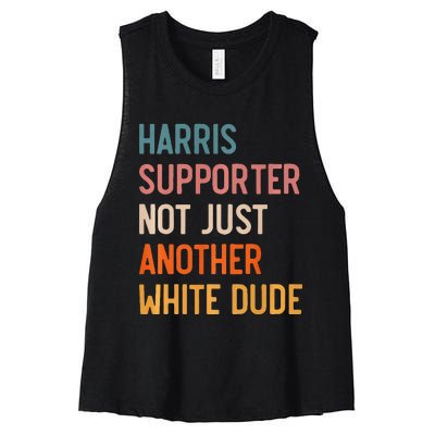 Not Just Another White Dude Comma La Kamala Harris Women's Racerback Cropped Tank