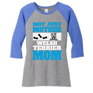 Not Just A Mother Welsh Terrier Mom Fun Dog Owner Design Gift Women's Tri-Blend 3/4-Sleeve Raglan Shirt