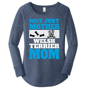 Not Just A Mother Welsh Terrier Mom Fun Dog Owner Design Gift Women's Perfect Tri Tunic Long Sleeve Shirt