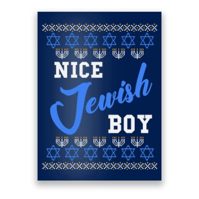 Nice Jewish Boy Hanukkah Jew Chanukah Menorah Poster