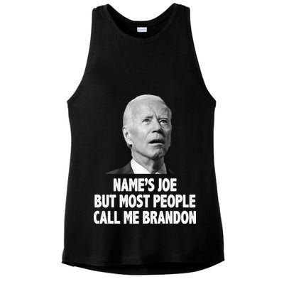 Name's Joe But Most People Call Me Brandon Ladies PosiCharge Tri-Blend Wicking Tank