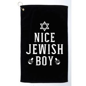 Nice Jewish Boy With Dreidel For Hanukkah Or Bar Mitzvah Platinum Collection Golf Towel