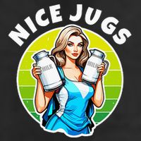 Nice Jugs. Cheerleader Milkmaid. Pitcher Holding Fun 7 Panel Mesh Trucker Snapback Hat