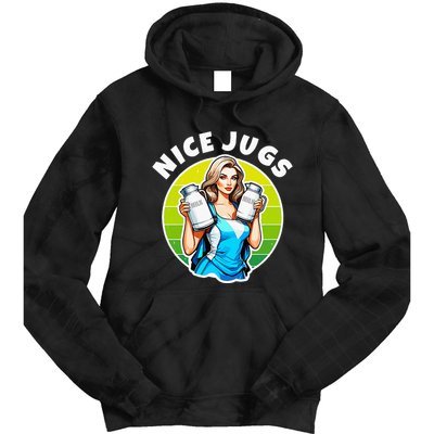 Nice Jugs. Cheerleader Milkmaid. Pitcher Holding Fun Tie Dye Hoodie