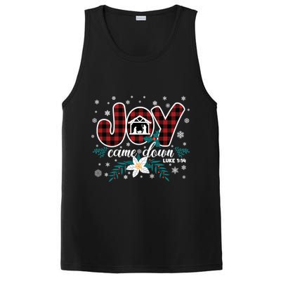 Nativity Jesus Christian Christmas Buffalo Plaid Gift PosiCharge Competitor Tank