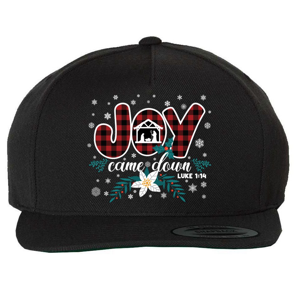 Nativity Jesus Christian Christmas Buffalo Plaid Gift Wool Snapback Cap