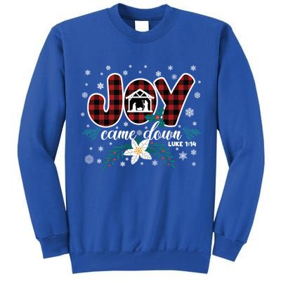 Nativity Jesus Christian Christmas Buffalo Plaid Gift Tall Sweatshirt