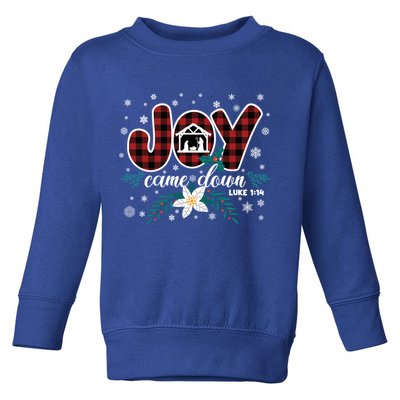 Nativity Jesus Christian Christmas Buffalo Plaid Gift Toddler Sweatshirt