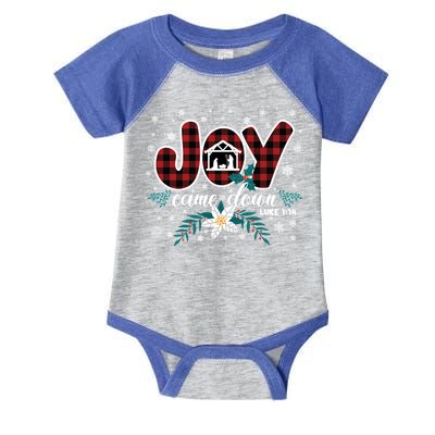 Nativity Jesus Christian Christmas Buffalo Plaid Gift Infant Baby Jersey Bodysuit