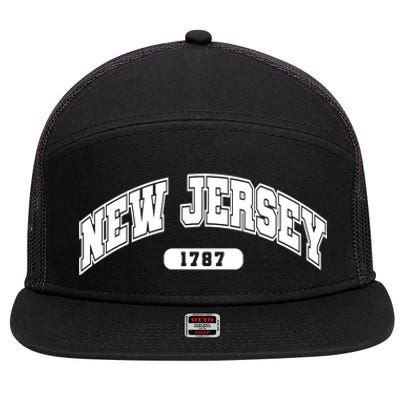 New Jersey Collegiate Style 1787 7 Panel Mesh Trucker Snapback Hat