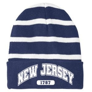 New Jersey Collegiate Style 1787 Striped Beanie with Solid Band