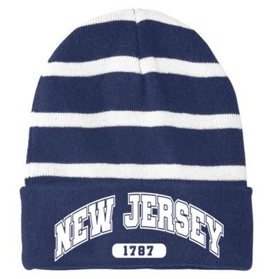 New Jersey Collegiate Style 1787 Striped Beanie with Solid Band