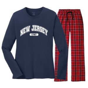 New Jersey Collegiate Style 1787 Women's Long Sleeve Flannel Pajama Set 