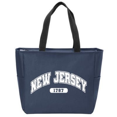 New Jersey Collegiate Style 1787 Zip Tote Bag