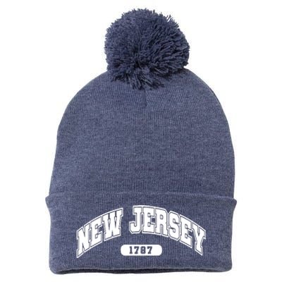 New Jersey Collegiate Style 1787 Pom Pom 12in Knit Beanie