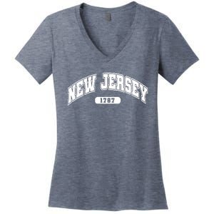 New Jersey Collegiate Style 1787 Women's V-Neck T-Shirt