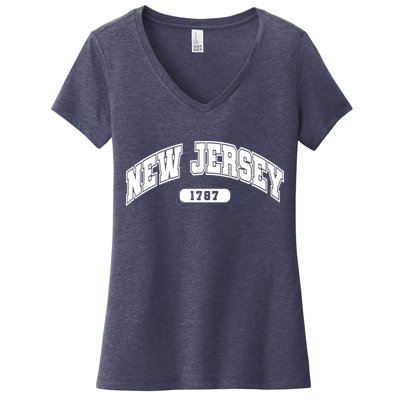 New Jersey Collegiate Style 1787 Women's V-Neck T-Shirt