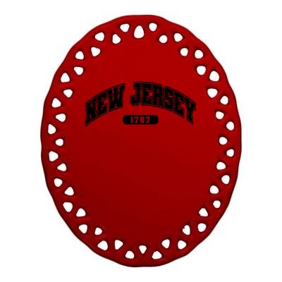 New Jersey Collegiate Style 1787 Ceramic Oval Ornament