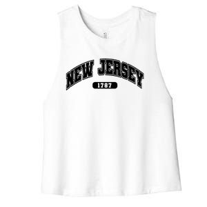 New Jersey Collegiate Style 1787 Women's Racerback Cropped Tank