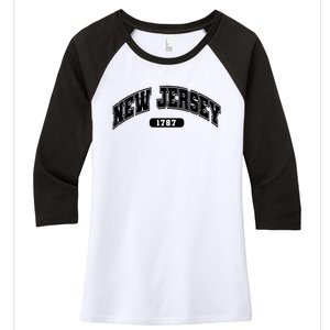 New Jersey Collegiate Style 1787 Women's Tri-Blend 3/4-Sleeve Raglan Shirt