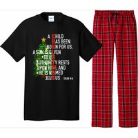 Nativity Jesus Christian Bible Verse Christmas Tree Lights Pajama Set