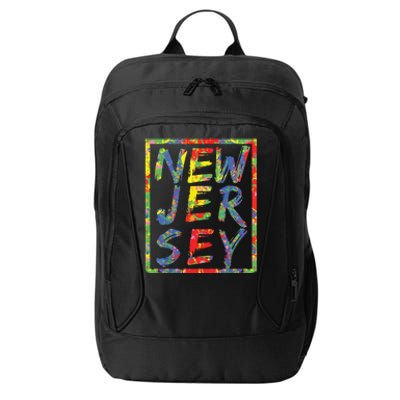 New Jersey Colorful Box State Pride Rainbow Gift New Jersey City Backpack