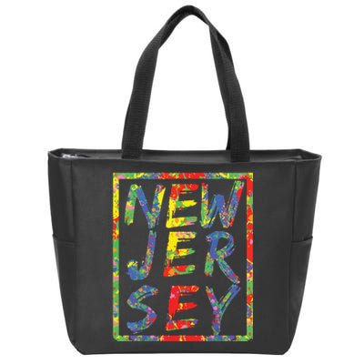 New Jersey Colorful Box State Pride Rainbow Gift New Jersey Zip Tote Bag