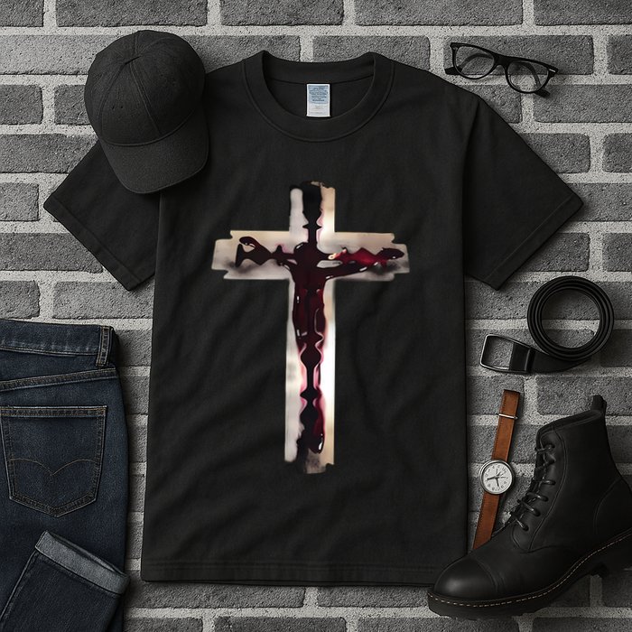 Nawafer Jesus Cross Razorblade Tall T-Shirt